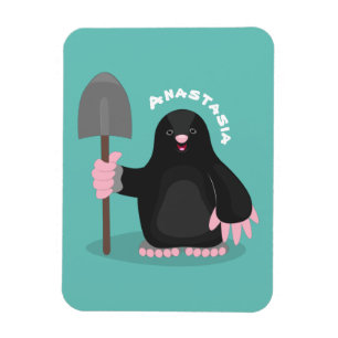 Cute happy mole cartoon illustratie magneet