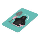 Cute happy mole cartoon illustratie magneet (Linkerzijde)