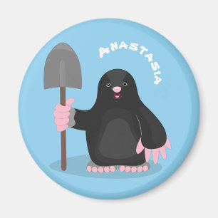 Cute happy mole cartoon illustratie magneet