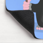 Cute happy mole cartoon illustratie muismat (Hoek)