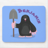 Cute happy mole cartoon illustratie muismat (Voorkant)