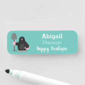 Cute happy mole cartoon illustratie naamplaatje (In situ)