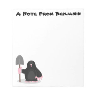 Cute happy mole cartoon illustratie notitieblok