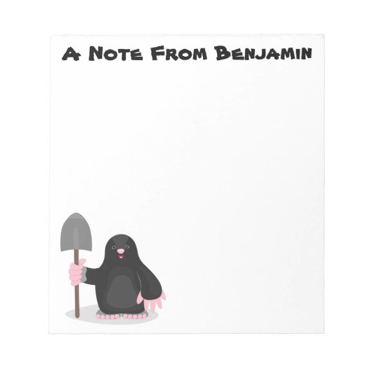 Cute happy mole cartoon illustratie notitieblok (Voorkant)