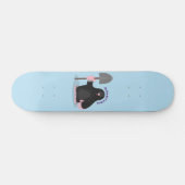 Cute happy mole cartoon illustratie persoonlijk skateboard (Horizontaal)