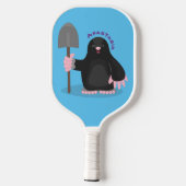 Cute happy mole cartoon illustratie pickleball paddle (Achterkant)