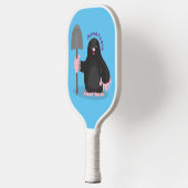 Cute happy mole cartoon illustratie pickleball paddle (Links)