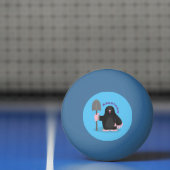 Cute happy mole cartoon illustratie pingpongbal (Net)