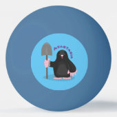 Cute happy mole cartoon illustratie pingpongbal (Achterkant)