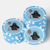 Cute happy mole cartoon illustratie poker chips (Opstapeling)