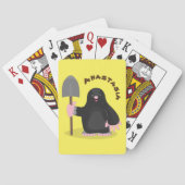 Cute happy mole cartoon illustratie pokerkaarten (Achterkant)
