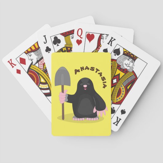 Cute happy mole cartoon illustratie pokerkaarten (Achterkant)