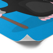Cute happy mole cartoon illustratie poster (Hoek)