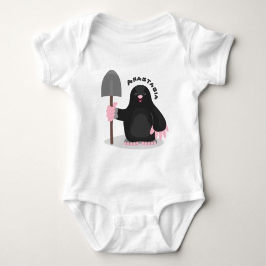 Cute happy mole cartoon illustratie romper (Voorkant)