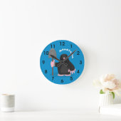 Cute happy mole cartoon illustratie ronde klok (Huis)
