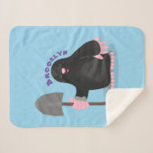 Cute happy mole cartoon illustratie sherpa deken (Voorkant (horizontaal))