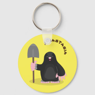 Cute happy mole cartoon illustratie sleutelhanger