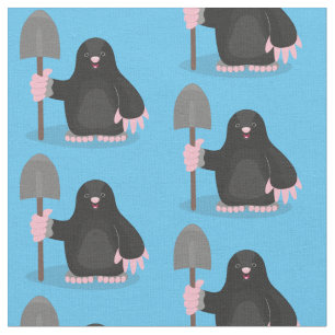 Cute happy mole cartoon illustratie stof