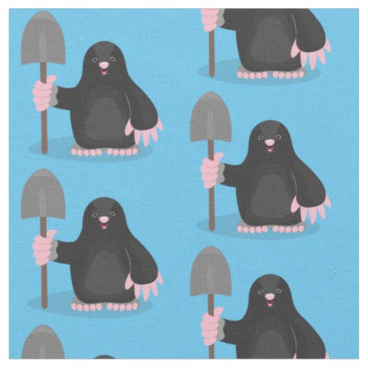 Cute happy mole cartoon illustratie stof (Close Up)