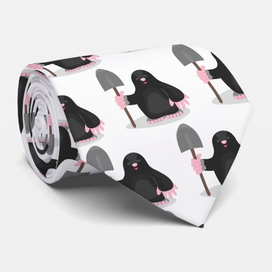 Cute happy mole cartoon illustratie stropdas (Opgerold)