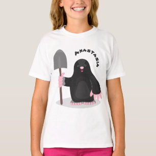 Cute happy mole cartoon illustratie t-shirt