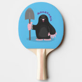 Cute happy mole cartoon illustratie tafeltennisbatje (Achterkant)