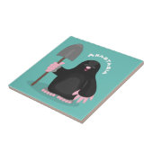 Cute happy mole cartoon illustratie tegeltje (Zijkant)