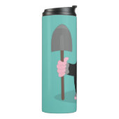 Cute happy mole cartoon illustratie thermosbeker (Gedraaid links)