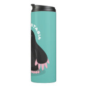 Cute happy mole cartoon illustratie thermosbeker (Geroteerd rechts)