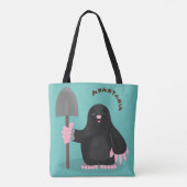 Cute happy mole cartoon illustratie tote bag (Achterkant)