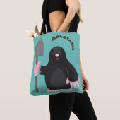 Cute happy mole cartoon illustratie tote bag (Dichtbij)