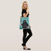Cute happy mole cartoon illustratie tote bag (Op model)