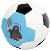 Cute happy mole cartoon illustratie voetbal (Drie kwart)