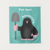 Cute happy mole cartoon illustratie wandkleed (Voorkant)