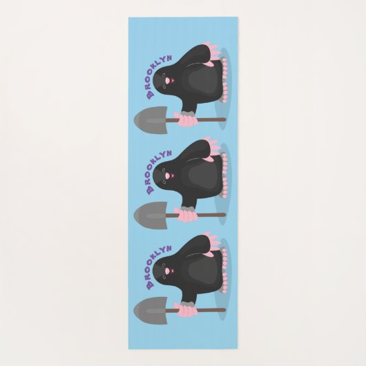 Cute happy mole cartoon illustratie yogamat (Achterkant)