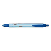 Cute happy mole cartoon illustratie zwarte inkt pen (Achterkant)