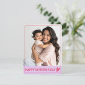 Cute Happy Mother’s Day Purple & Red Photo   (Staand voorkant)