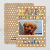 Cute Happy Mothers Day Wish with Dog Photo Feestdagenkaart (Voorkant / Achterkant)