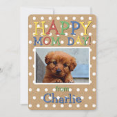 Cute Happy Mothers Day Wish with Dog Photo Feestdagenkaart (Voorkant)