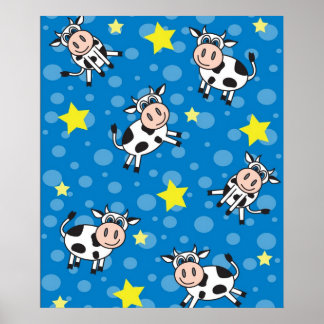 Cute Happy Mr Koe Print - Blue