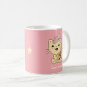 Cute Happy Musical Ginger Tabby Cat Licht Roze Koffiemok (Voorkant rechts)