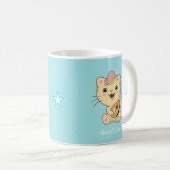 Cute Happy Musical Ginger Tabby Cat on Light Blue Koffiemok (Voorkant rechts)