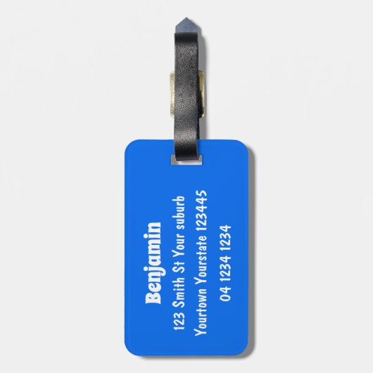 Cute happy narwhal bubbles cartoon illustratie bagagelabel (Achterkant verticaal)