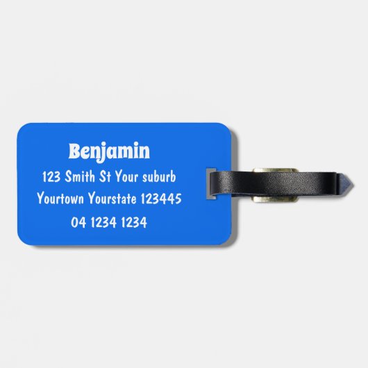 Cute happy narwhal bubbles cartoon illustratie bagagelabel (Achterkant horizontaal)