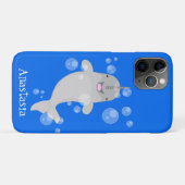 Cute happy narwhal bubbles cartoon illustratie Case-Mate iPhone case (Achterkant (horizontaal))