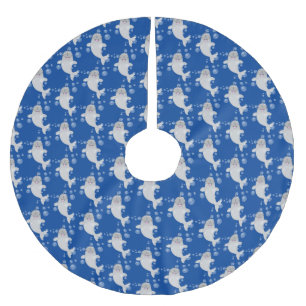 Cute happy narwhal bubbles cartoon illustratie kerstboom rok