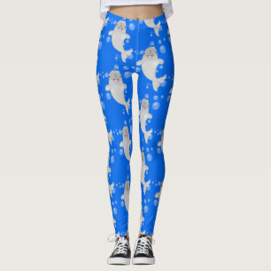 Cute happy narwhal bubbles cartoon illustratie leggings