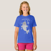 Cute happy narwhal bubbles cartoon illustratie t-shirt (Voorkant volledig)