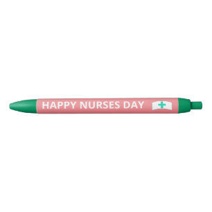 Cute Happy Neurses Day Roze Blauwgroen Zwarte Inkt Pen