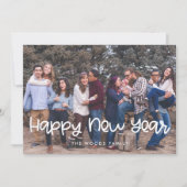 Cute Happy New Year Holiday-fotokaart Feestdagenkaart (Voorkant)